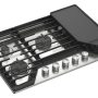 Whirlpool - 30 in. Wide 5 burners Built-In Gas Cooktop with EZ-2-Lift Hinged Cast-Iron Grates and Griddle - Stainless Steel - Image 3
