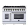 Forno Appliances - 48 in. Wide 8 Burner Capriasca 6.58 Cu. Ft. Freestanding Dual Fuel True Convection Range with French Doors - Image 1