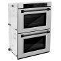 ZLINE - 30 in. Autograph Double Wall Oven w/ Air Fry in Satin Steel w/ Black Handles - Satin Stainless Steel - Image 3