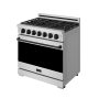 36 in. Wide 6 Burner Gordon Ramsay Series by Thor Kitchen 6.0 Cu. Ft Freestanding Gas Range with Black Hardware - Stainless Steel - Image 2