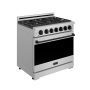 36 in. Wide 6 Burner Gordon Ramsay Series by Thor Kitchen 6.0 Cu. Ft Freestanding Gas Range with Black Hardware - Stainless Steel - Image 4