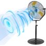 4400 CFM 20 in. Outdoor Misting Fan in Yellow Pedestal Standing Base with IP44 Enclosed Motor, 180° Tilted Head - Image 1