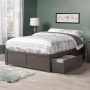 Concord Walnut King Platform Bed with Flat Panel Foot Board and 2-Urban Bed Drawers - Image 1
