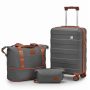 Joyway 3-Piece Luggage Set 20-Inch Carry-On Suitcase with Spinner Wheels TSA Lock Travel Duffel Bag and Toiletry Bag Hardside Lightweight Luggage Black - Image 1
