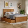 Madison Grey Light Toffee Full Platform Bed with Matching Foot Board with 2-Urban Bed Drawers - Image 1