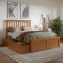 Mission White Solid Wood Frame Twin Platform Bed with Footboard and Storage Drawers - Image 1