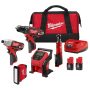 M12 12V Lithium-Ion Cordless Combo Kit with Two 2.0Ah Batteries, Charger and Bag (5-Tool) - Image 1