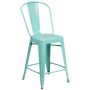 24 in. Mint Green Metal Bar Stool - Image 1