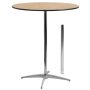 Clear/Chrome Hills 31.5 in. Round Glass Dining Table, Decorative Narrow Round Tempered Glass Cocktail Table - Image 1