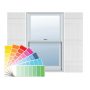 14 in. x 63 in. Lifetime Vinyl Standard Four Board Joined Board and Batten Shutters Pair Forest Green - Image 1