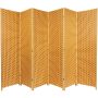 6 ft. Rust Woven Fiber 6-Panel Room Divider - Image 1