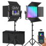GVM 50RS RGB LED Video Light, 50W Video Lighting Kit with APP Control, 360° - Image 1