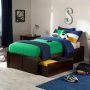 Concord Walnut King Platform Bed with Flat Panel Foot Board and 2-Urban Bed Drawers - Image 1