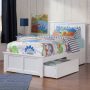 Madison Grey White Twin Platform Bed with Matching Foot Board with 2-Urban Bed Drawers - Image 1
