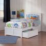 Mission White Solid Wood Frame Twin Platform Bed with Footboard and Storage Drawers - Image 1