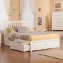 Mission White Solid Wood Frame Twin Platform Bed with Footboard and Storage Drawers - Image 1