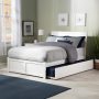 Portland Espresso Brown Solid Wood Frame Full Platform Bed with Footboard and Twin Trundle - White - Image 1