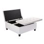 Caramel, Folding Storage Ottoman, Upholstered Leather Ottoman Coffee Table, Large Ottoman with Storage for Living Room - Image 1