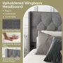 Full/Queen Size Upholstered Platform Bed with Button Tufted Headboard - Image 6