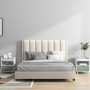 Modern Nightstand with LED Lights Sliding Drawer and Open Compartment - Image 2