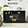 Black 59 Inch TV Stand Media Center Console Cabinet with Barn Door for TV's 65 Inch - Image 2