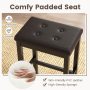 Brown 24 Inch Bar Stools with Padded Seat Footrest and Rubber Wood Frame - Image 5