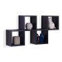 Black MDF Cubby Chessboard Floating Wall Shelf - Image 4