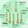 Spurtle Kitchen Tools Set Spatula Cooking Utensils 7 Piece Bamboo Wooden Set NEW - Image 5