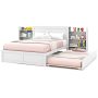 Twin/Full Kids Wooden Platform Bed with Trundle Storage Headboard - Image 3