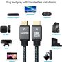 Yauhody 8K HDMI 2.1 Cable 15ft, 48Gbps Ultra High Speed Heavy Duty Nylon Braided HDMI 2.1 Cord, Real 8K@60Hz, 10K, 4K@144Hz, 4K@120Hz, eARC, HDCP 2.2 & 2.3, Dynamic HDR, 3D for Monitor, TV (15 Feet) - Image 4