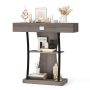 Console Table with Drawer and 2-Tier Shelves for Entryway Living Room - Image 3