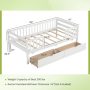 Twin Daybed with Fence and 2 Drawers Kids Bed for Boys & Girls - Image 4
