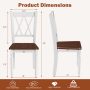 Set of 2/4 Wooden Farmhouse Kitchen Chairs with Rubber Wood Seat - Image 2
