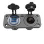 Meipire QC 3.0 USB Socket Panel car 12V / 24V car Charger Built-in Socket Waterproof Cigarette Lighter USB Socket for Motorcycle Boat Truck Caravan ATV (Ring LED & Dual USB) - Image 2