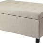 Joveco Storage Ottoman Fabric Button Tufted Rectangular Bench for Living Room or Entryway (Beige) - Image 4