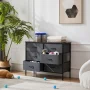 JHK 6 Fabric Drawers Nightstand For Bedroom Bedside Sofa Table With Storage Closet Chest Clothes Display Cabinet Furniture - Image 2