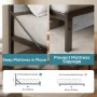 Bestier Queen Size Platform Bed Frame with Storage Headboard, LED Lights & USB Charging Station, Metal Bed Frame Gray - Image 6