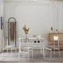 Ktaxon Modern Dining Table and Chair Set for 4, 5 Pieces Breakfast Diner Table Set with 4 Chairs and Storage Rack for Kitchen Dining Room, Oak White - Image 2