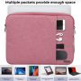 OneGET Laptop Sleeve Case Compatible with MacBook Pro 14 16 inch Touch Bar 15-15.6 inch MacBook Pro Retina 2012-2015 Notebook Polyester Vertical Watercolor Marble Bag with Pocket(15.6-16Inch, Pink) - Image 5