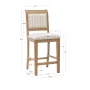 Kendra 26 in. Graywash High Back Wood Counter Stool with Fabric Seat - Image 3