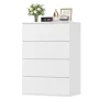 Homfa 4 Drawer White Dresser, Modern Storage Cabinet for Bedroom, Chest of Drawers Wood Organizer for Living Room - Image 5