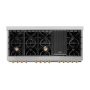 ZLINE - 60 in. Wide 8 Burner Autograph Legacy Dual Fuel Freestanding Range in Satin Steel w/ White & Bronze Accents - Stainless Steel - Image 4