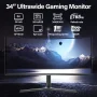 Gawfolk 34 Inch Curved Gaming Monitor 165hz Ultrawide, WQHD 3440x1440, Screen PC Computer, 1500R,21:9 - Image 4