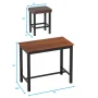 Costway 3 Piece Pub Table Set Counter Height Kitchen Breakfast Bar Dining Table W/Stools Black - Image 2