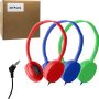 Bulk Headphones for School Library Classroom Airplane Hospital Museum Hotel Tours Gym Students Adjustable Disposable Reusable Comfortable Compact and Easy to Store Headsets (6Pack, BlueRedGreen) - Image 2