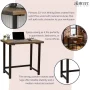 Pomona 32 in. Compact Writing Desk with Solid Wood Top and Metal Frame, Rustic Industrial Home Office Desk, Natural - Image 3