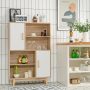 White Sideboard Storage Cabinet with Door Shelf - Image 1