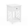 Coventry 15.75 in. Square Wood End Table with Drawer and Shelf, Traditional or Modern Style White Accent Table - Image 2