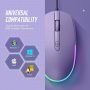 seenda Wired Mouse - USB Computer Mice Wired with RGB Backlit Optical LED Mouse with Attached USB Cord for Laptops Notebooks Chromebook - Purple - Image 6