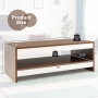 Costway Coffee Table Wood 2-Tier Rectangular Coffee Table W/Storage Shelf Living Room - Image 4